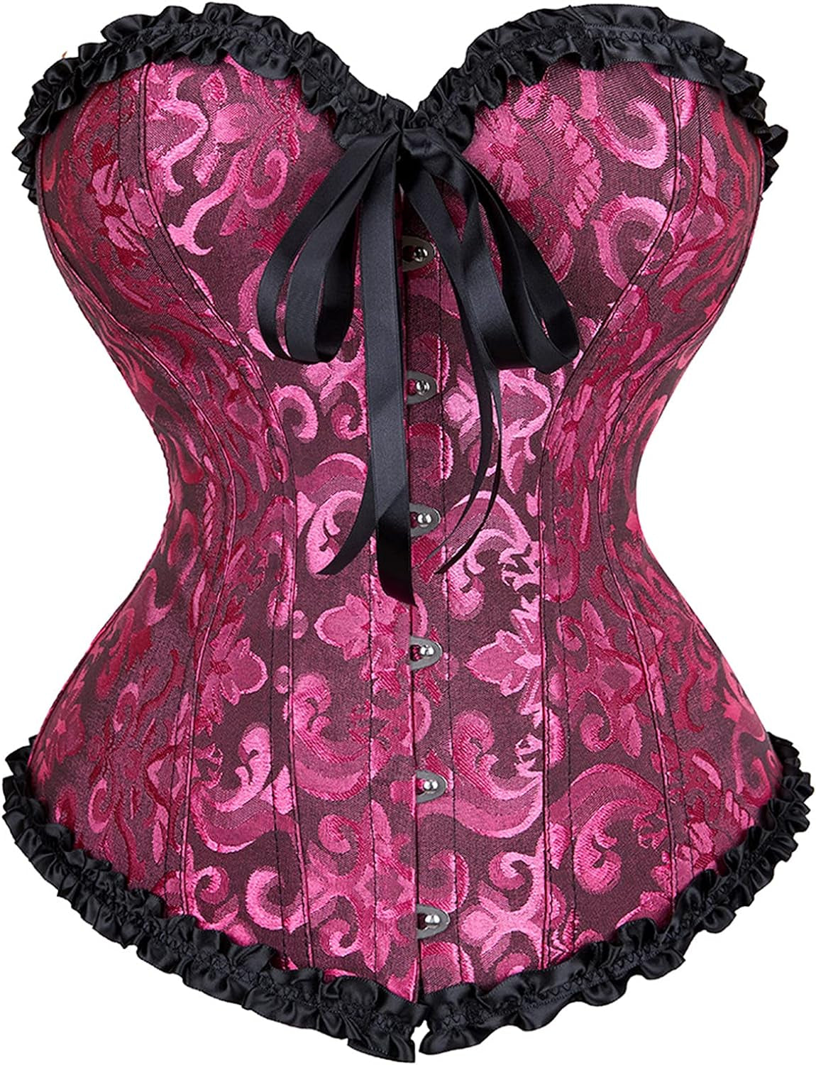 Women plus Size Corsets Bustier Top Sexy Lingerie Costumes X-Small Black Rose - OmniPleasures