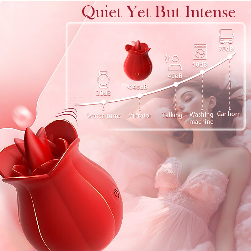 10 Speeds Rose Clitoral Sucker with Tongue Vibrator - OmniPleasures