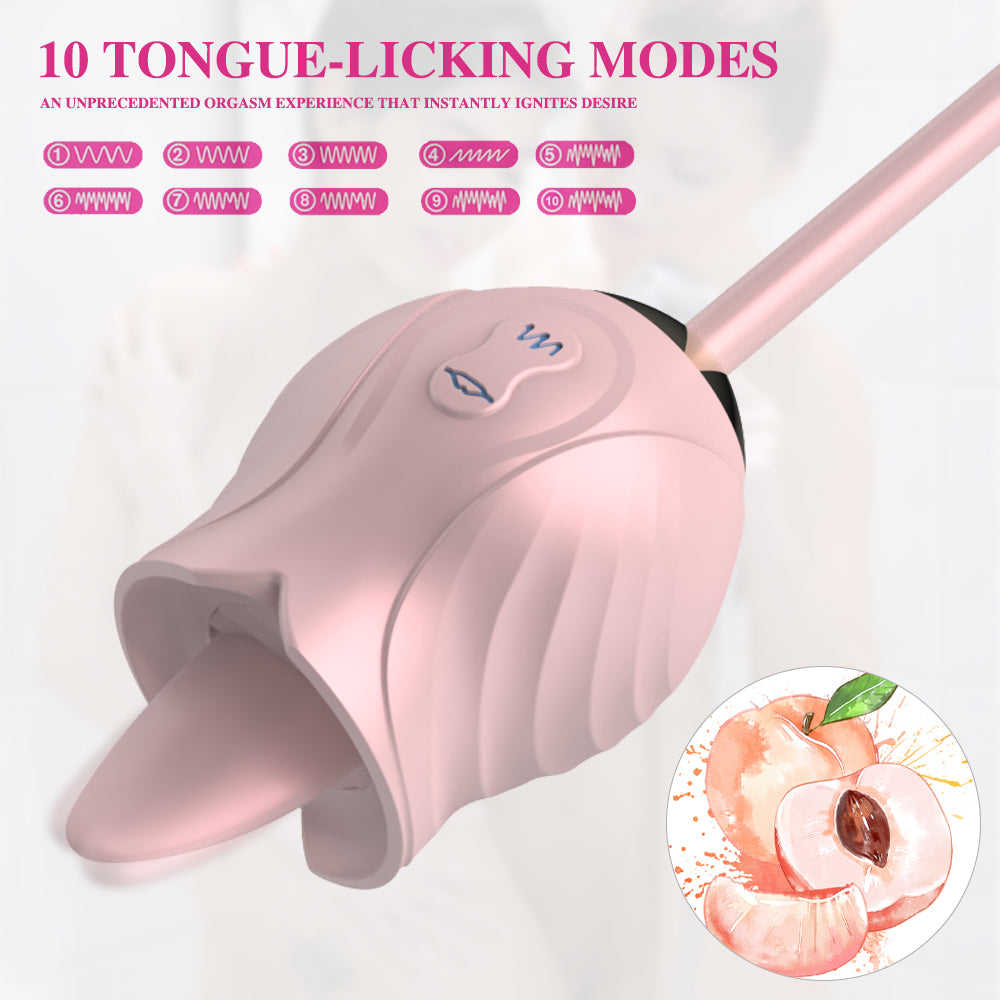 New Rose Toy Warming G-spot Tongue Licking Vibrator - OmniPleasures