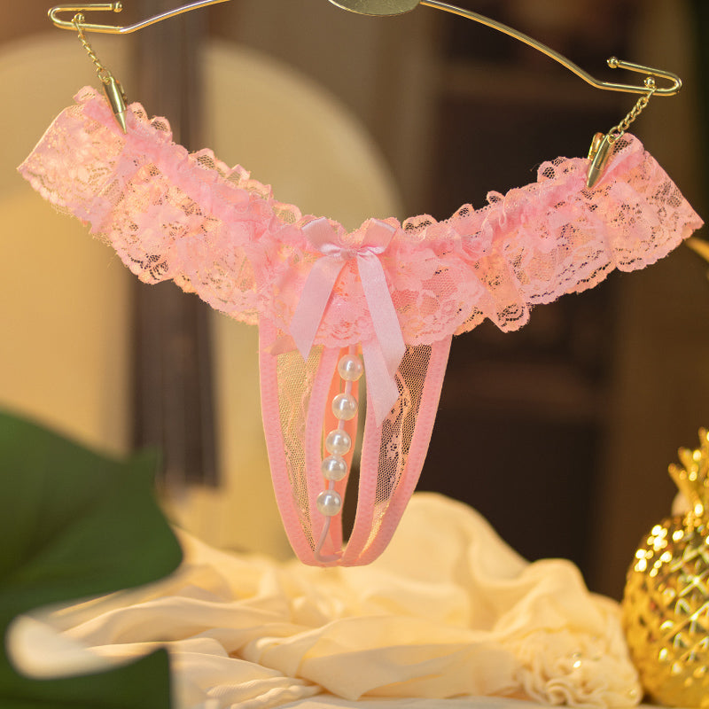 Women G-string Lace Pearl Sexy Thong - OmniPleasures