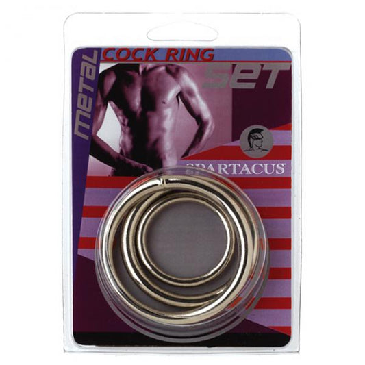 Spartacus Metal Cock Ring Set ( 3 Rings) - OmniPleasures