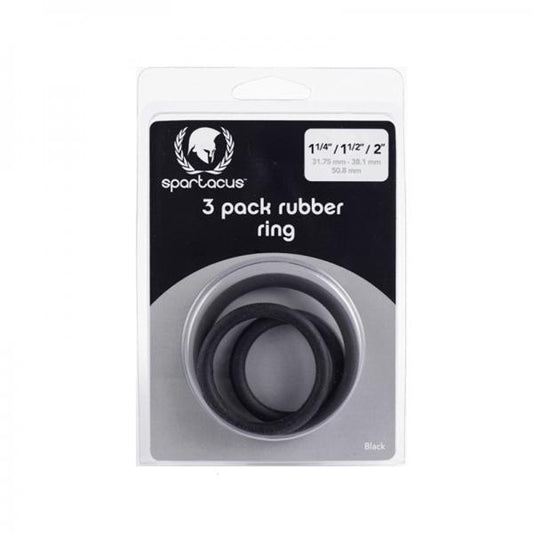 Spartacus Rubber Cock Ring (set Of 3) - OmniPleasures