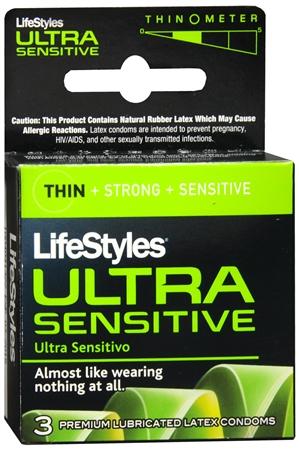 Lifestyles Condom Ultra Sensitive Lubricated 3 Pack - OmniPleasures