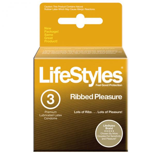 Lifestyles Condom Ribbed Pleasure Lubricated 3 Pack - OmniPleasures