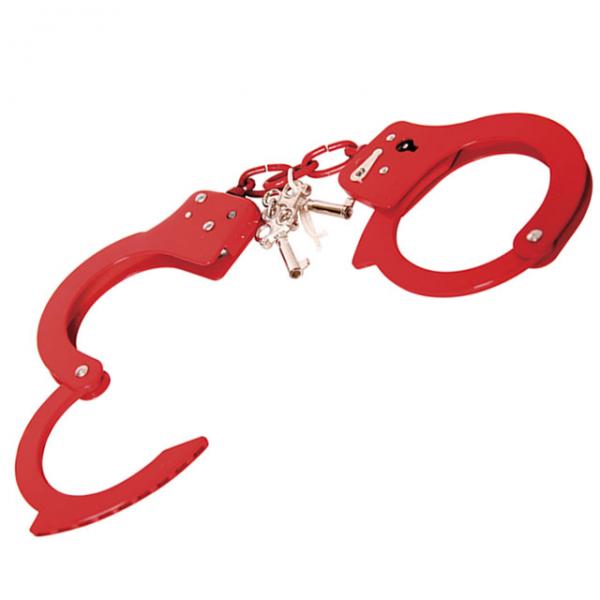 Fetish Fantasy Designer Metal Handcuffs - Red - OmniPleasures