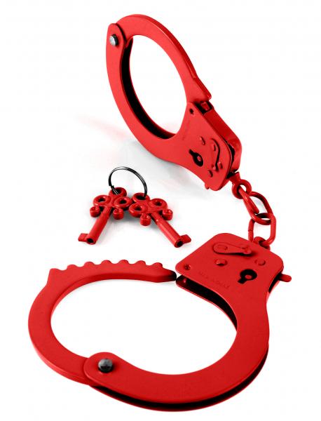 Fetish Fantasy Designer Metal Handcuffs - Red - OmniPleasures