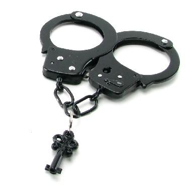 Fetish Fantasy Designer Metal Handcuffs - Black - OmniPleasures