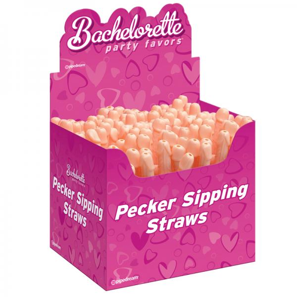 Bachelorette Party Favors Pecker Sipping Straws (display Of 144) - OmniPleasures