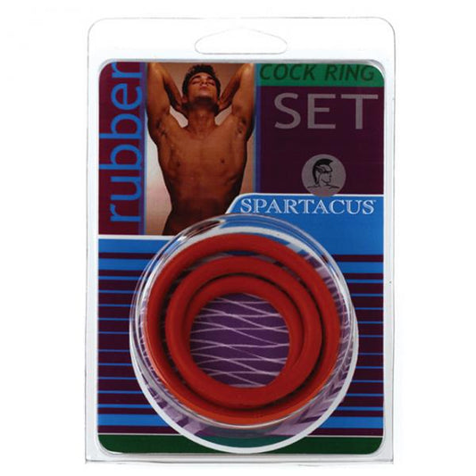 Spartacus Cock Ring Set (3 Rubberrings/blue) - OmniPleasures