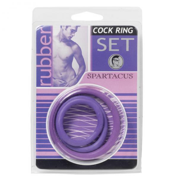 Spartacus Cock Ring Set (3 Rings/purple) - OmniPleasures