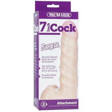 Vac-U-Lock 7in Raging Hard-Ons Cock - Beige - OmniPleasures