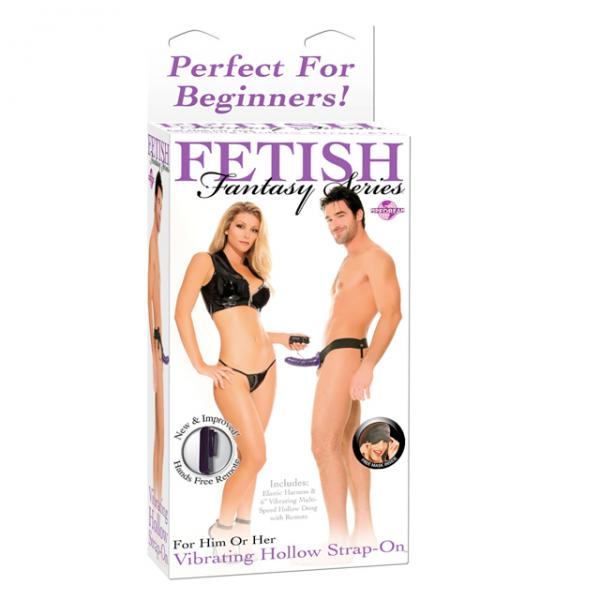 Fetish Fantasy For Him Or Her Vibrating Hollow Strap-on Purple - OmniPleasures