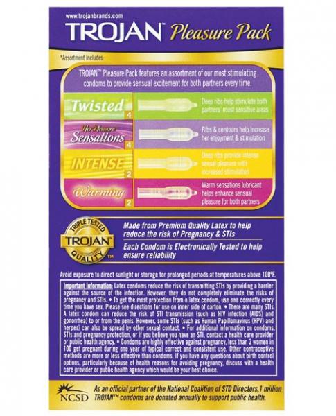 Trojan Condom Pleasure Pack 12 Pack - OmniPleasures