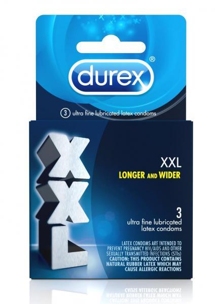 Durex XXL Lubricated 3 Pack Latex Condoms - OmniPleasures