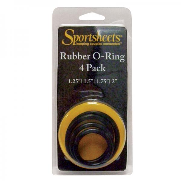 Sportsheets Rubber Rings 4 Pack Black - OmniPleasures