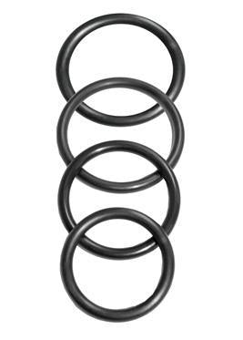 Sportsheets Rubber Rings 4 Pack Black - OmniPleasures