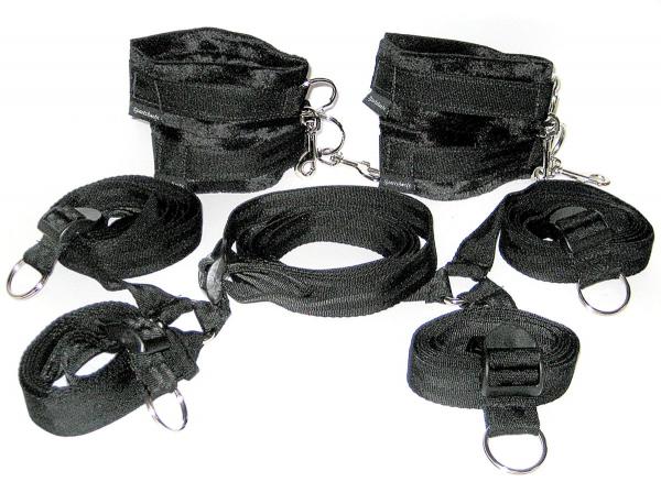 Under The Bed Restraint System Black - OmniPleasures