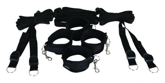 Under The Bed Restraint System Black - OmniPleasures