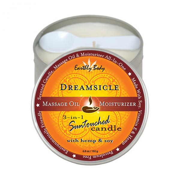 Earthly Body Massage Candle Dreamsicle 6.8oz - OmniPleasures