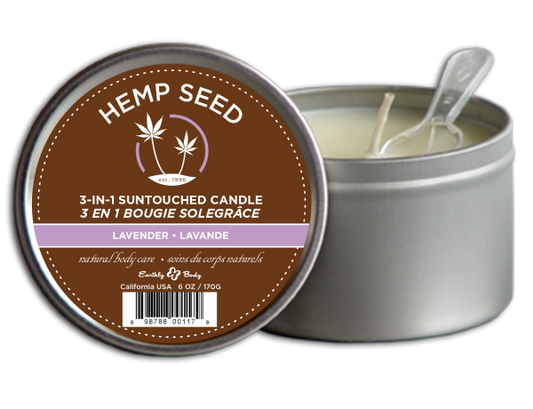 Earthly Body 3 In 1 Massage Candle Lavender 6oz - OmniPleasures