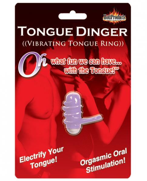 Tongue Dinger Vibrating Tongue Ring-Purple - OmniPleasures