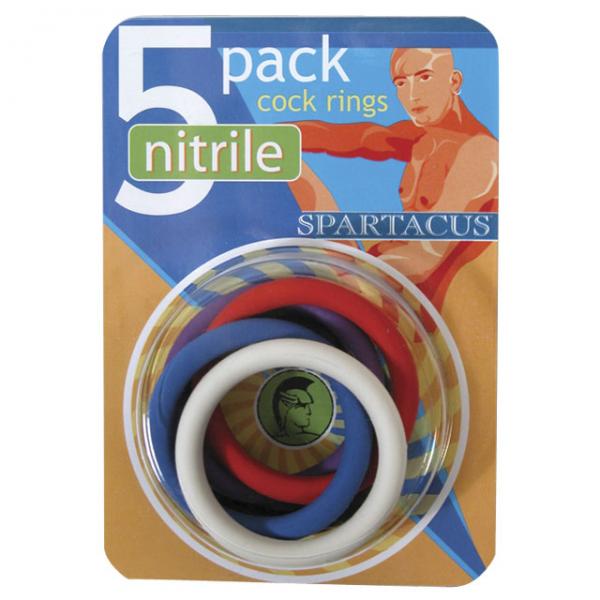 Spartacus Nitrile Cock Rings 5 Pack 1.5 inches - OmniPleasures