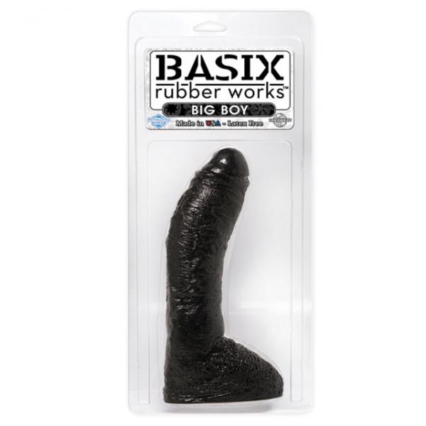 Basix Rubber Works 10 inches Fat Boy Black Dildo - OmniPleasures