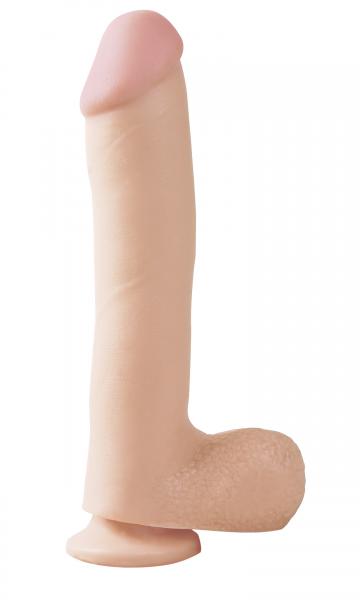 Basix Rubber Works 10 inches Dong Suction Cup Beige - OmniPleasures