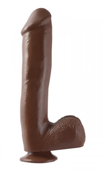 Basix Rubber Works 10 inches Dong Suction Cup Brown - OmniPleasures