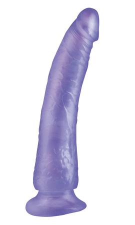 Basix Rubber Works 7 inches Slim Dong With Suction Cup Purple - OmniPleasures