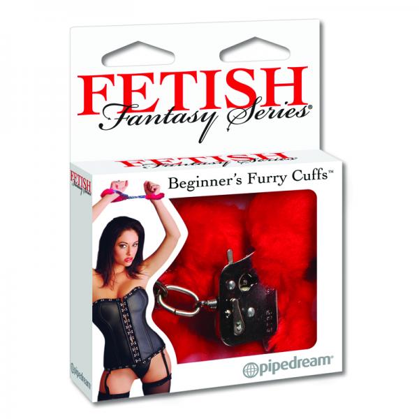 Fetish Fantasy Beginners Furry Cuffs Red - OmniPleasures