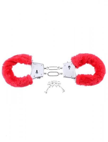 Fetish Fantasy Beginners Furry Cuffs Red - OmniPleasures