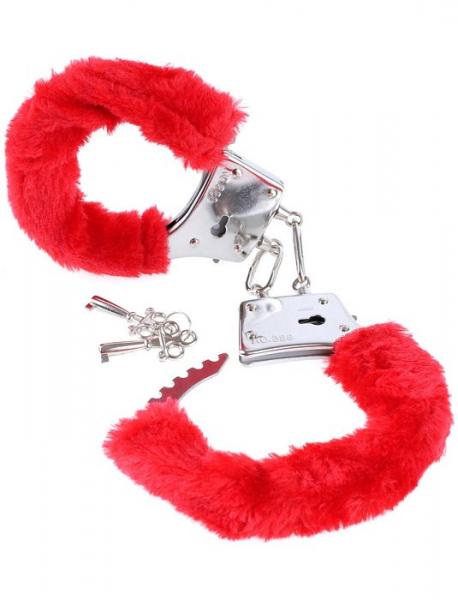 Fetish Fantasy Beginners Furry Cuffs Red - OmniPleasures