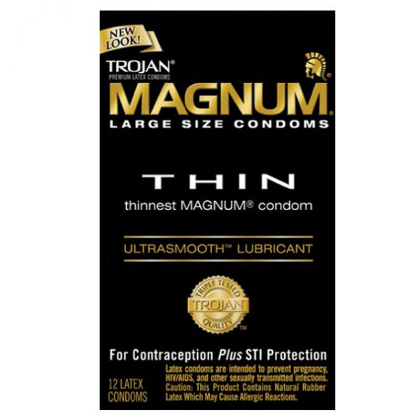 Trojan Magnum Thin Large Size Condoms With Ultrasmooth Lubricant - OmniPleasures