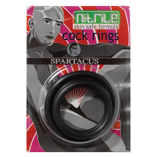 Nitrile Cock Ring Set (black/3) - OmniPleasures