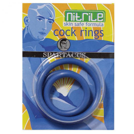 Nitrile Cock Ring Set (blue/3) - OmniPleasures