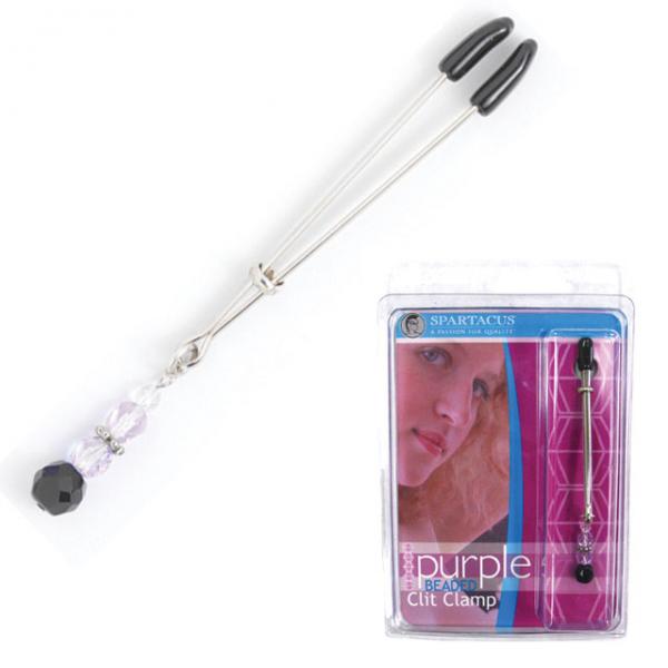 Tweezer Clit Clamp With Purple Bead - OmniPleasures