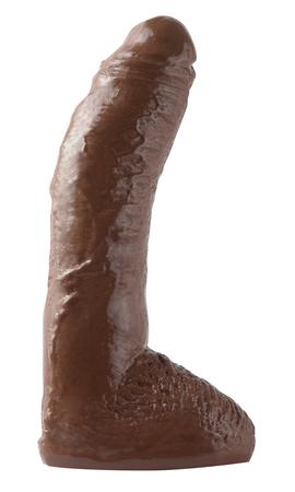 Basix Rubber 10 inches Fat Boy Brown Dildo - OmniPleasures