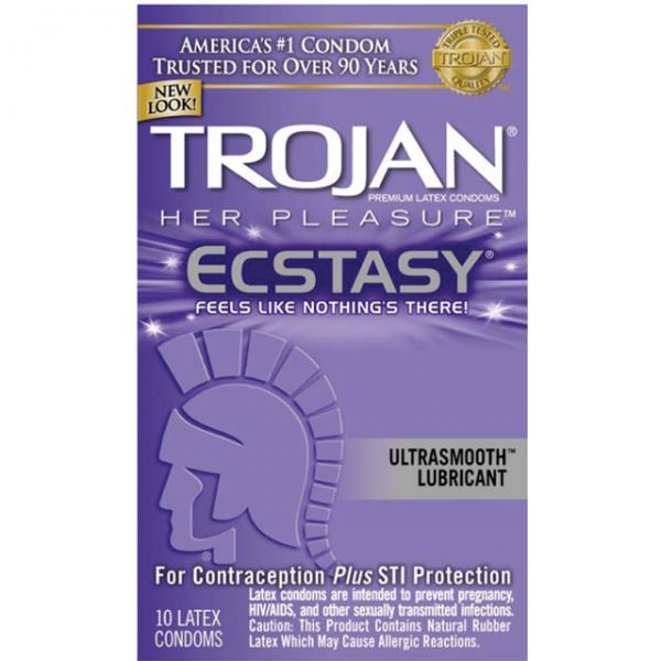 Trojan Ecstasy Her Pleasure Condoms With Ultrasmooth Lubricant - OmniPleasures