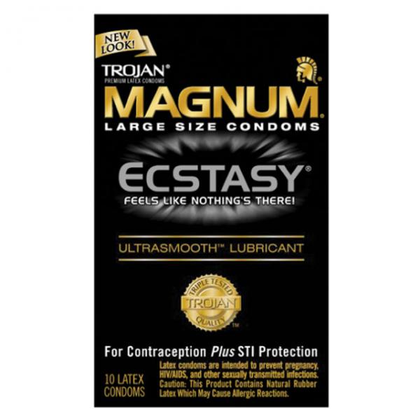 Trojan Ecstasy Magnum Condoms With Ultrasmooth Lubricant - OmniPleasures