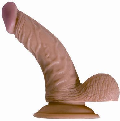 All American Whopper Vibrating 7 inches Dildo, Balls Beige - OmniPleasures