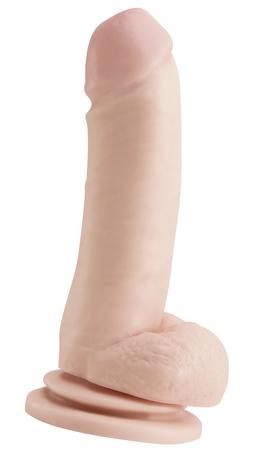 Basix Rubber 8 inches Dong Suction Cup Beige - OmniPleasures