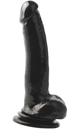 Basix Rubber 9 inches Suction Cup Dong Black - OmniPleasures