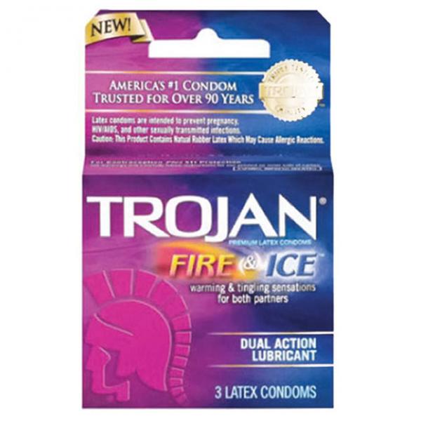 Trojan Fire & Ice Lubricated Latex Condoms - OmniPleasures