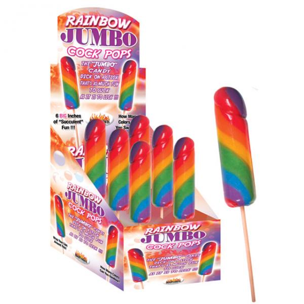 Rainbow Jumbo Cock Pops (display) - OmniPleasures