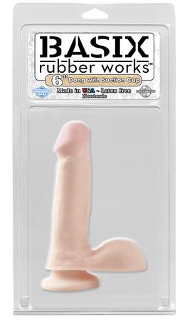 Basix Rubber Works 6 Inch Dong - Beige - OmniPleasures