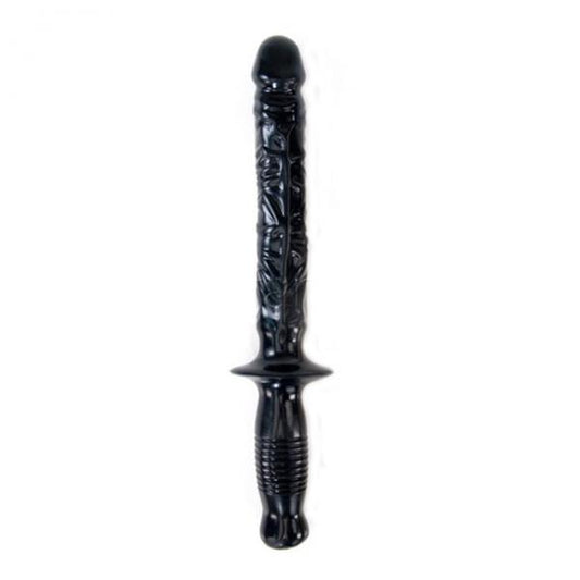 The Manhandler Black Dildo Baton Handle - OmniPleasures