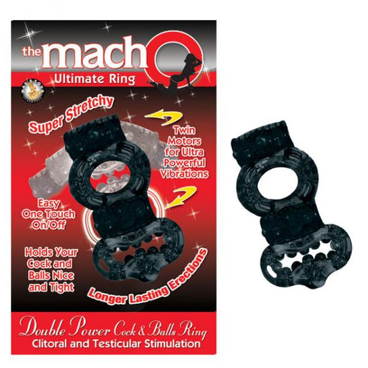 Macho 2x Power Cock/ball Ring (black) - OmniPleasures