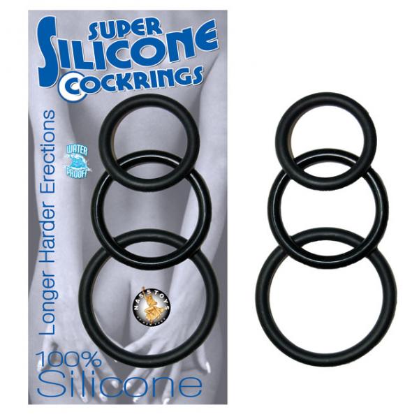 Super Silicone Cockrings 3 (black) - OmniPleasures