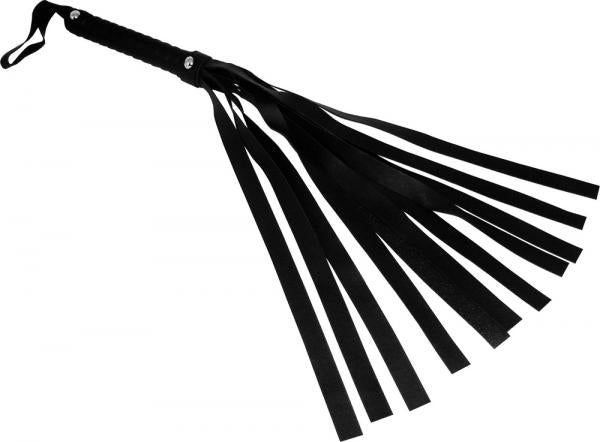 Faux Leather Flogger Black - OmniPleasures